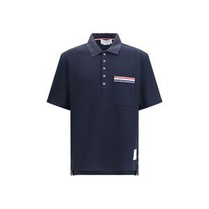 Thom Browne Blue Cotton Polo Men's Shirt